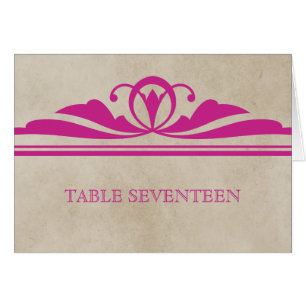 Pink Elegant Deco Table Number Card