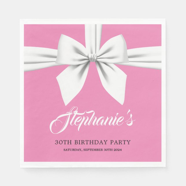 Pink Elegant Fancy Tiffany Birthday Tableware Napkin (Front)