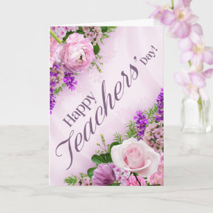 Pink Elegant Floral Teacher’s Day Card