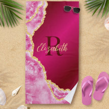 Pink Elegant Girly Monogrammed Custom Name Summer