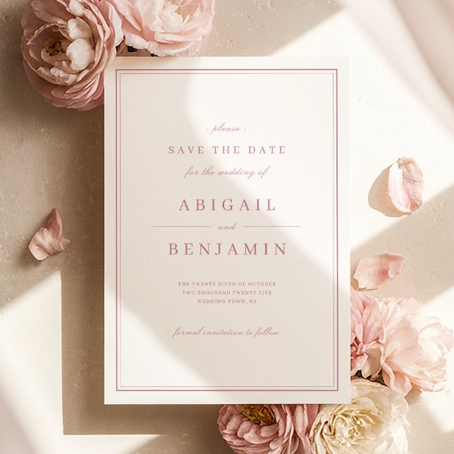 Pink Elegant gold classy minimalist save the date (Pink Elegant gold classy minimalist save the date)