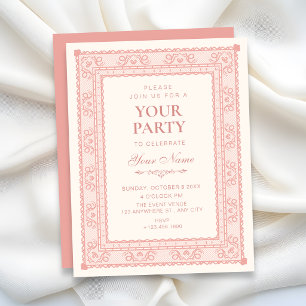 Pink elegant invitation