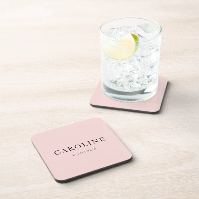 Pink Elegant & Minimalist Bridesmaid Coaster (Right Side)