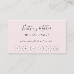 Pink Elegant Minimalist Loyalty Card Handwriting