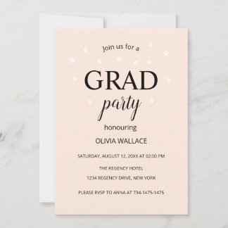 Pink Elegant Modern Pastel Graduation Party Invitation