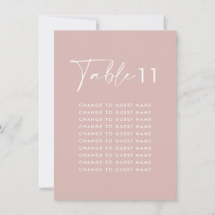 Pink elegant modern wedding table seating chart