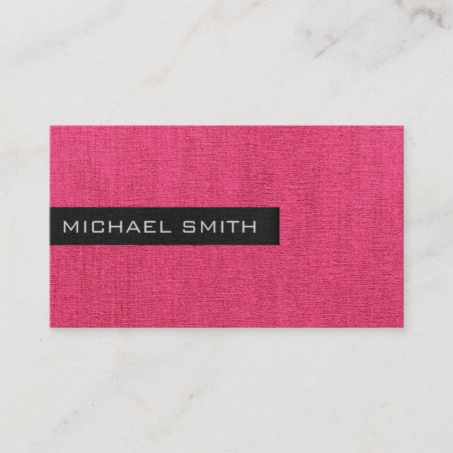 Pink Elegant Monogram Business Card (Front)