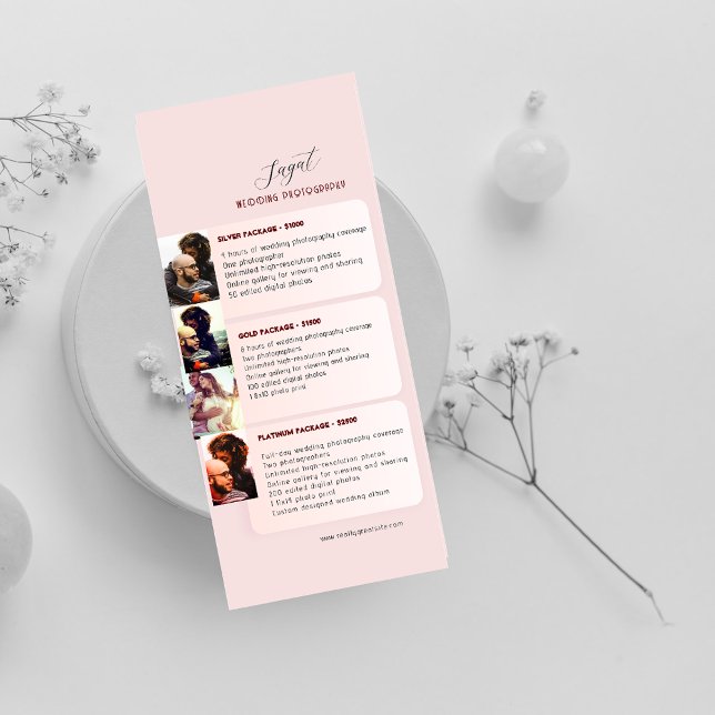 Pink Elegant Peach Wedding Photography Price List (Creator Uploaded)