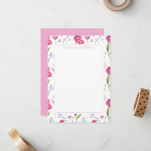 Pink Elegant Personalised Watercolor Floral Card