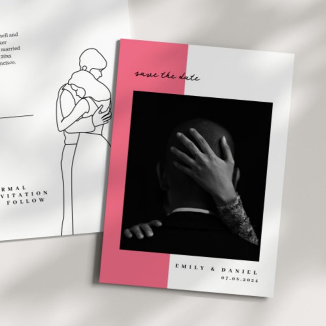 PINK Elegant Photo Save the date Invitation (Creator Uploaded)