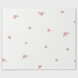 Pink elegant roses wrapping paper