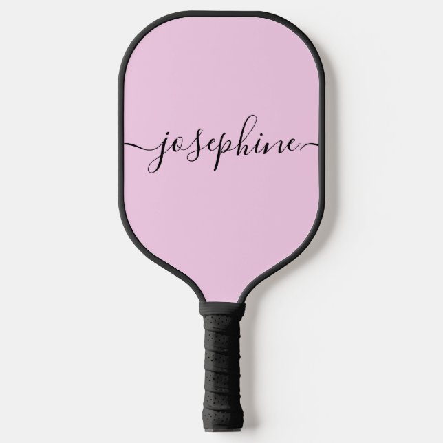 Pink Elegant Script Personalised Pickleball Paddle (Front)