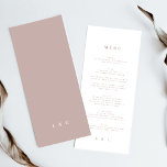 Pink Elegant Simple Taupe White Monogram Menu<br><div class="desc">*Part of a collection</div>