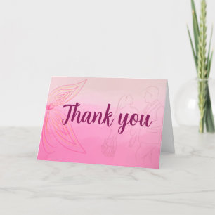 Pink elegant thank you card