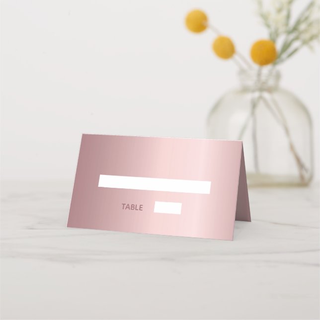 Pink elegant wedding place card (Front)