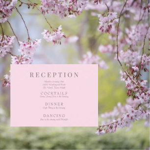 Pink Elegant Wedding Reception Enclosure Card