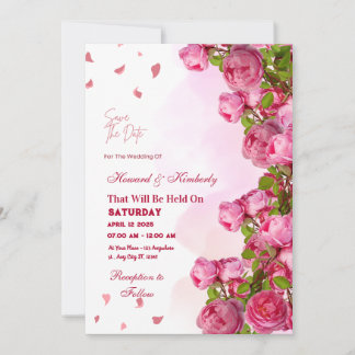 Pink Elegant Wedding  - Romantic Timeless Memories Invitation