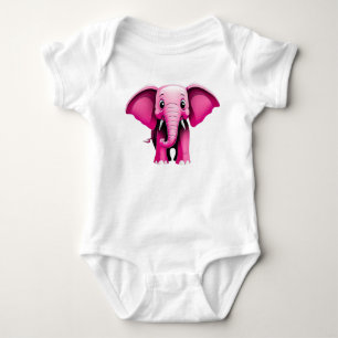 Pink Elephant Baby Jersey Bodysuit