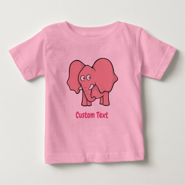Pink Elephant Baby T-Shirt (Front)