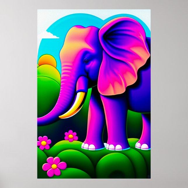 Pink Elephant - Canvas Art Print (Front)