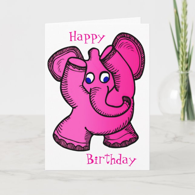 Pink Elephant Card (Front)