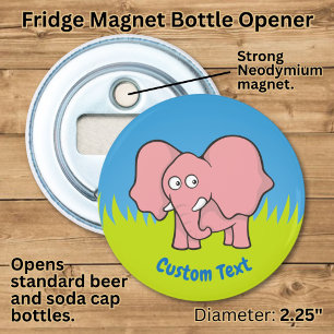 Pink elephant cartoon bottle opener