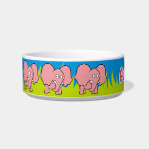 Pink elephant cartoon bowl