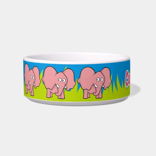 Pink elephant cartoon bowl (Left)
