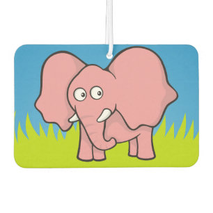Pink elephant cartoon car air freshener