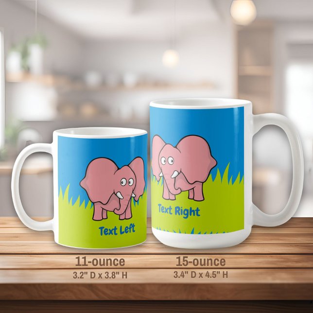 Pink elephant cartoon coffee mug (Creator Uploaded)