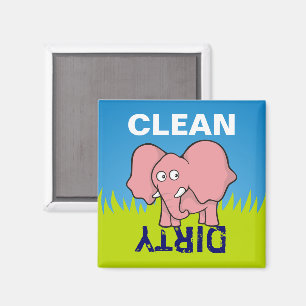 Pink elephant cartoon magnet