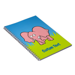 Pink elephant cartoon notebook