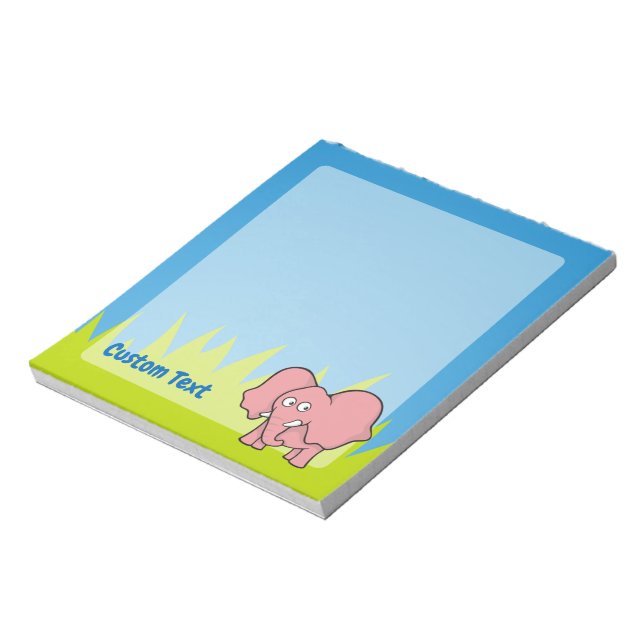 Pink elephant cartoon notepad (Rotated)