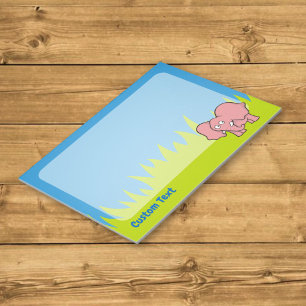 Pink elephant cartoon notepad