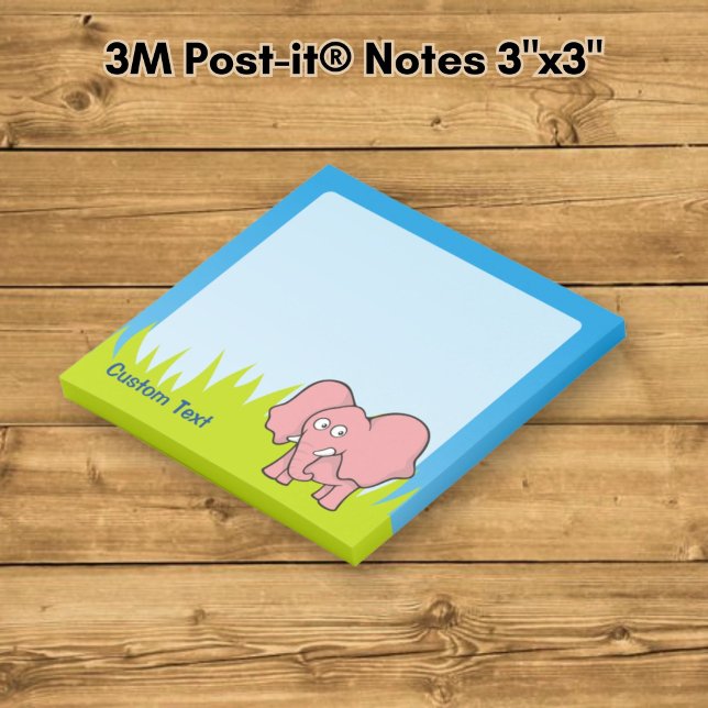 Pink Elephant Cartoon Post-it Notes (Creator Uploaded)