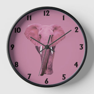 Pink Elephant Clock