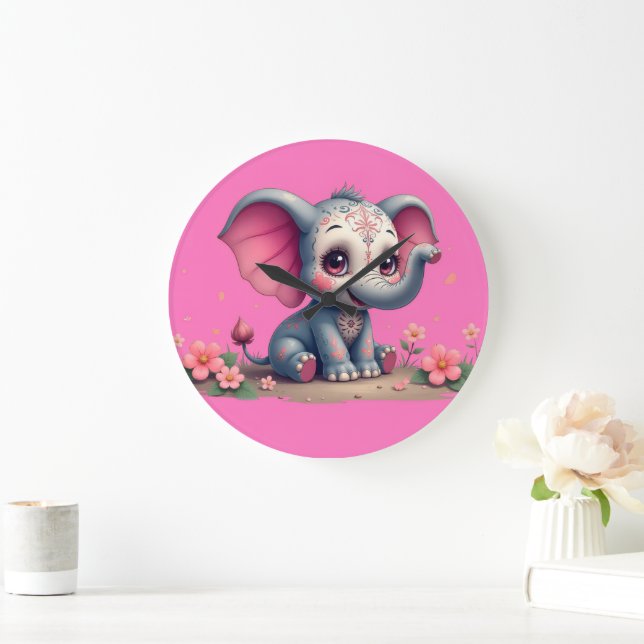 Pink Elephant Clock (Home)