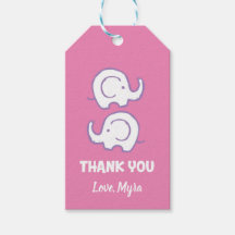 Pink Elephant Gift Tag