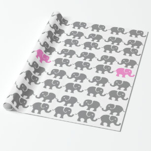 Pink Elephant Gift Wrapping Paper