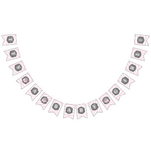 Pink Elephant Girl Baby Shower Bunting