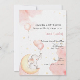 Pink Elephant Invitation