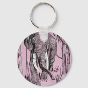 Pink Elephant Key Ring
