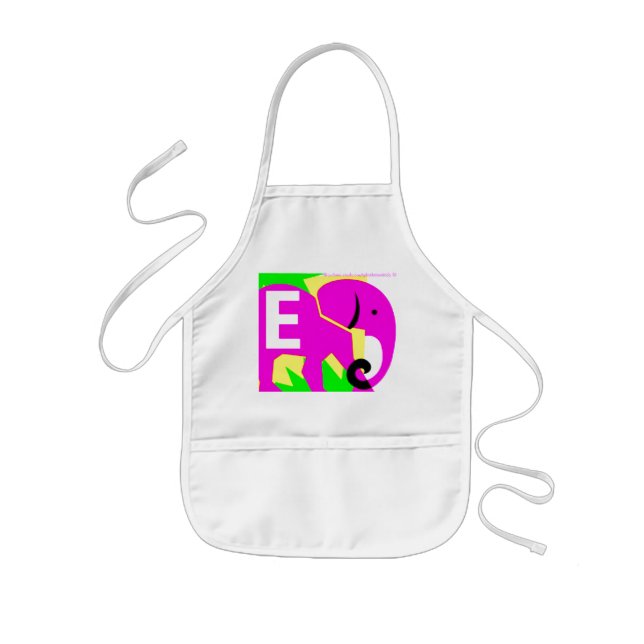 "Pink Elephant" Kids Apron (Front)