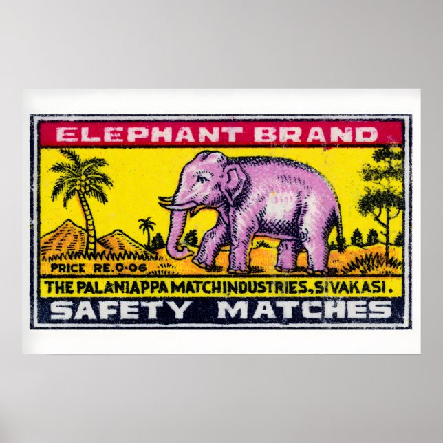 Pink Elephant - Matchbox Print - Aesthetic Wall (Front)