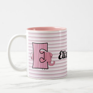 Pink Elephant Monogrammed "E" Kid's Mug