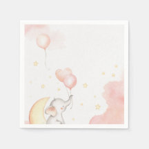 Pink Elephant Napkin 
