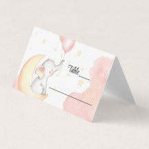 Pink Elephant Placement Card
