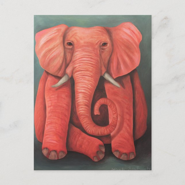 Pink Elephant Postcard (Front)