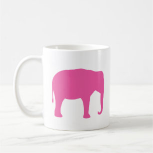 Pink Elephant Silhouettes Coffee Mug