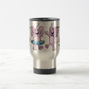 Pink Elephant Style Logo Travel Mug